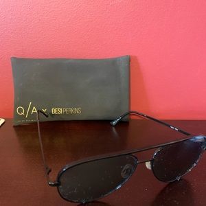 Quay black mirrored sunglasses.